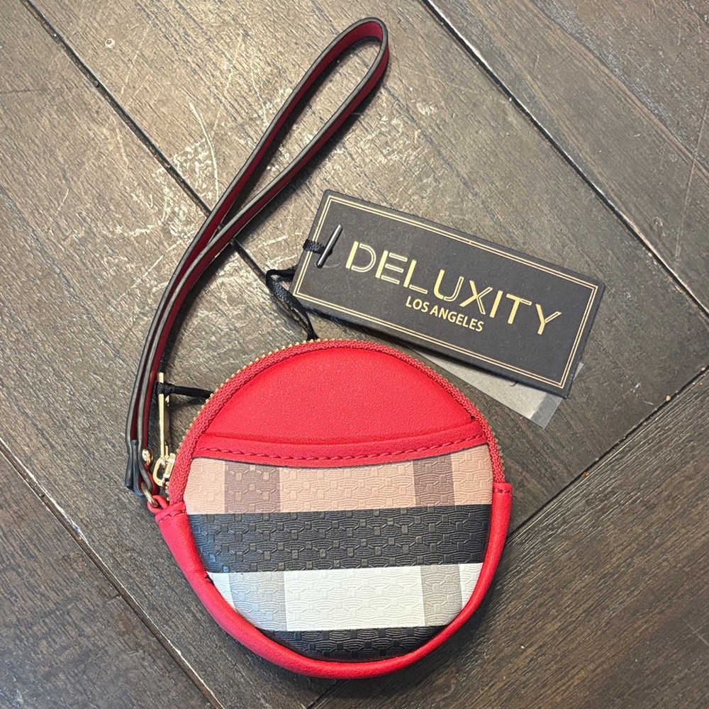 Deluxity Los Angeles Red Stripe Mini Wristlet Coin Bag
